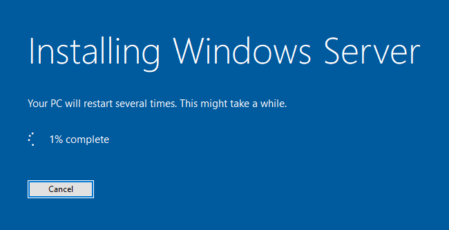 Installing Windows Server
