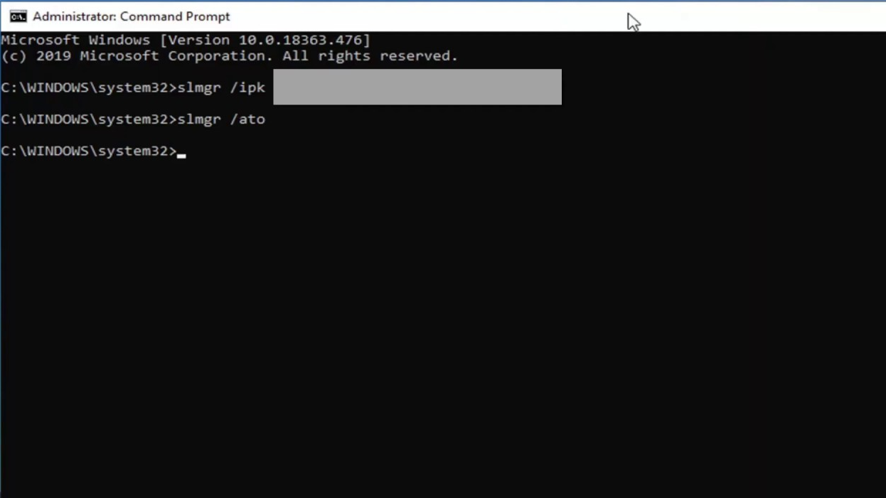 Activating Windows Server via CMD