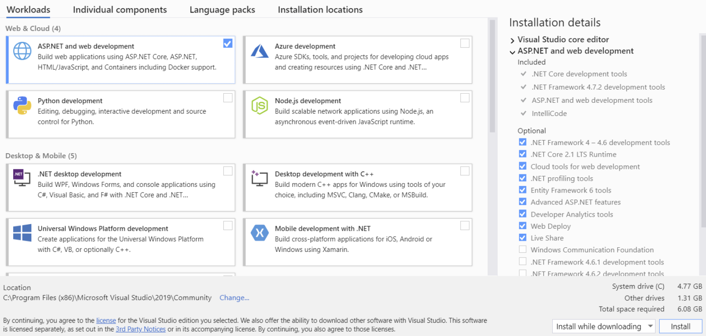 Visual Studio Installation